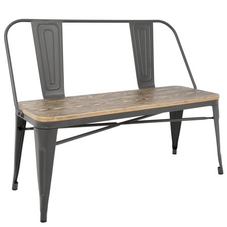 LUMISOURCE Oregon-Farmhouse Bench in Grey and Brown BC-OR GY+BN